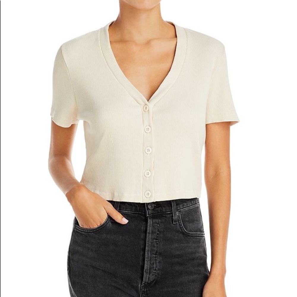 AMO Cropped Cardigan Sweater